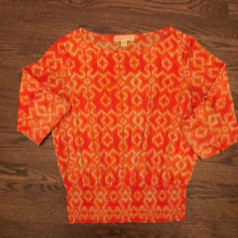 Michael Kors Orange 3/4 sleeve shirt
